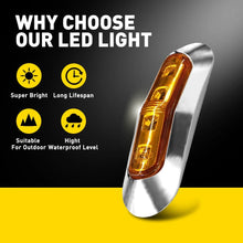 Load image into Gallery viewer, 10-100X Chrome Clearance Light LED Side Marker Amber Trailer Caravan 12-24V A A2