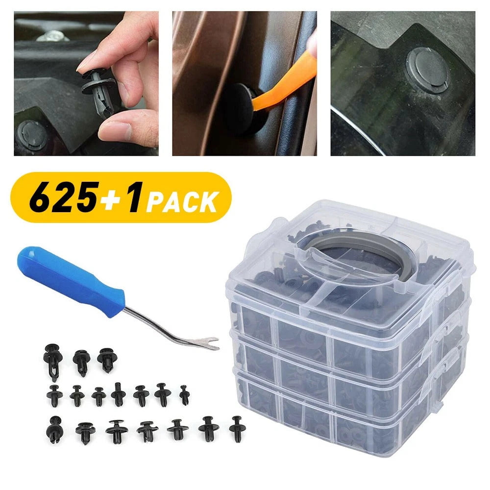 625X Car Trim Clips Kit Fastener Rivet Retainer Bumper Panel Push BOX Pin