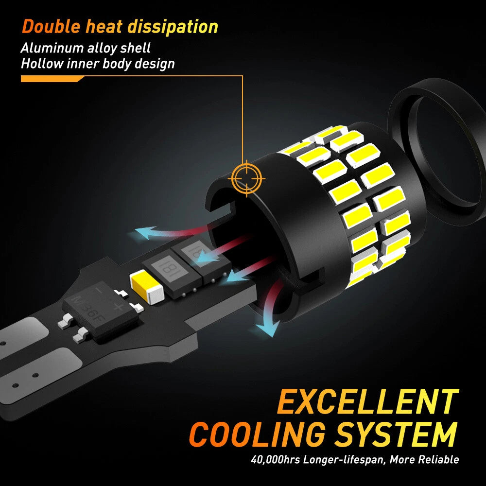 2X AUXITO T15 921 912 W16W White 6500K 34SMD LED BackUp Reverse Light Bulbs 12V