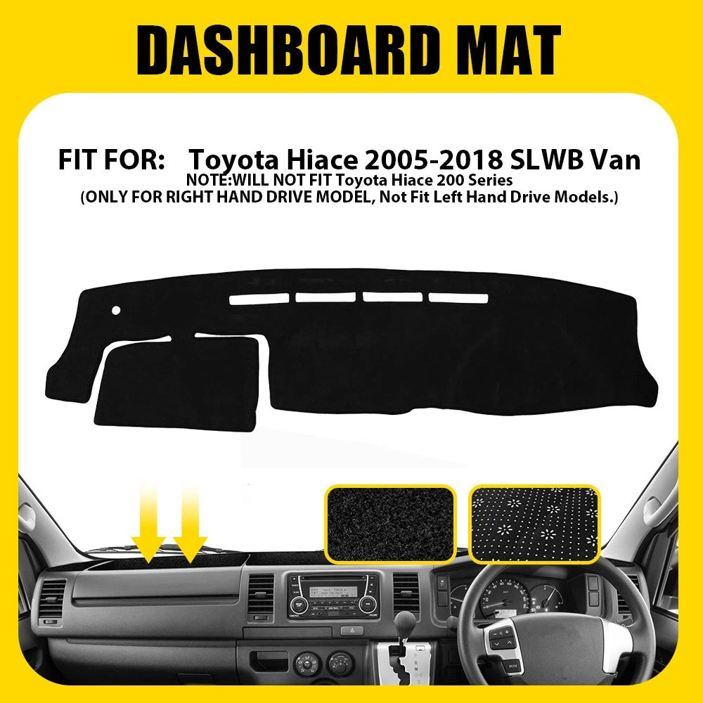 Dash Mat for Toyota Hiace LWB Van 2005-18 Non-Slip Microfiber Pad Cover Hot