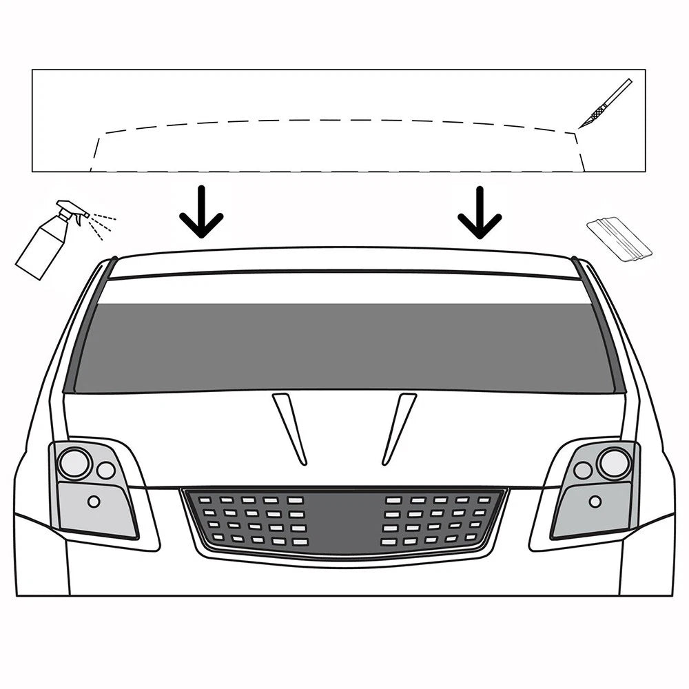 Dark Black Sunvisor Strip | Sunstrip Car Windshield Banner | Vinyl Sticker Decal