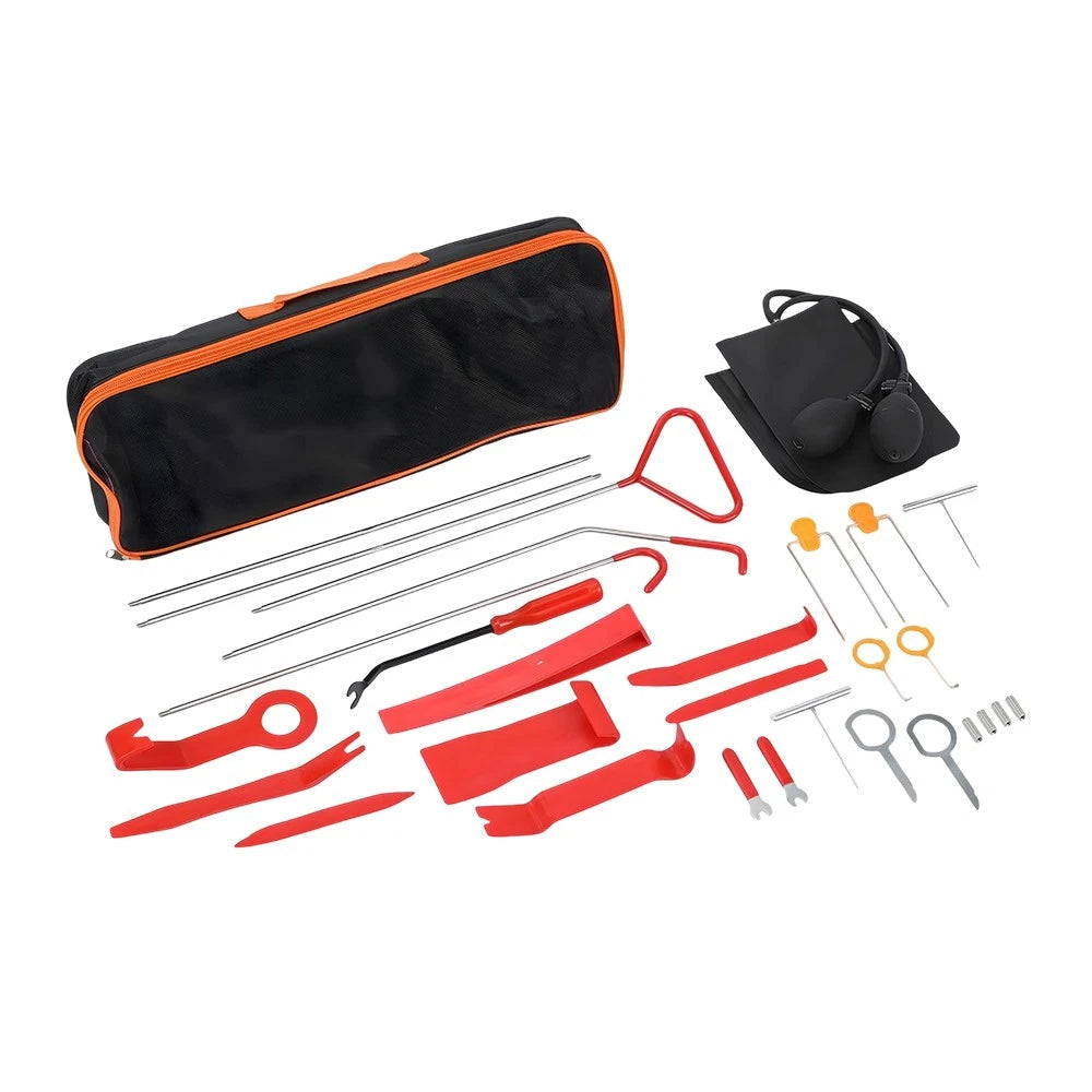 31pcs Unlock Emergency Car Door Opening Roadside Tool Kit Air Wedge Pump Bag