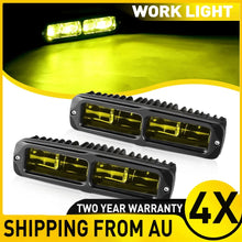 Load image into Gallery viewer, 4X 6inch LED Work Light Bar Flood Spot Driving Fog Lamp Amber Yellow For UTV ATV