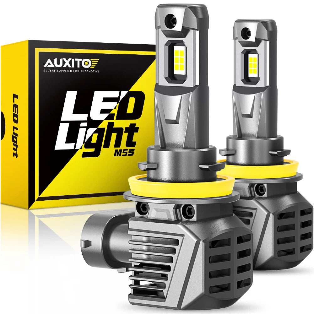 AUXITO H11 H8 LED Headlight Kit Globes High Low Beam Bulb 24000LM Amber White AU