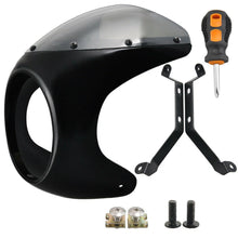 Load image into Gallery viewer, 7'' Motorcycle Headlight Cafe Racer Handlebar Fairing Windshield Universal ABS