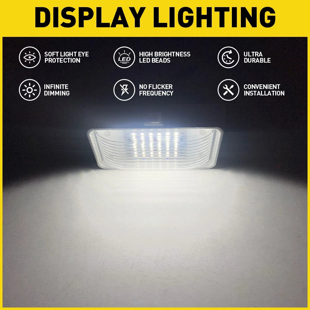 White / Amber Switch Color LED Awning Light Caravan RV Exterior Dome Lamp 1x