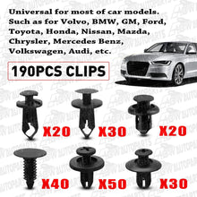 Load image into Gallery viewer, 190 PCS Car Body Trim Retainer Clips Bumper Auto Panel Push Plastic Fastener Kit