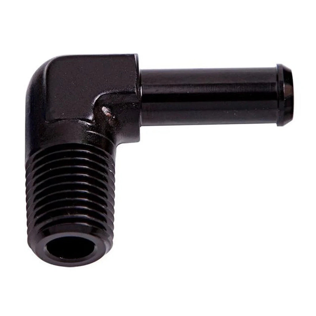 Aeroflow AF842-05BLK 90Deg 1/8" Npt To 5/16" Barb Black 90Deg Male To Male