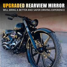 Load image into Gallery viewer, 4x Motorcycle Black Mini Oval Rear View Mirror For Honda Suzuki FLS Softail Slim