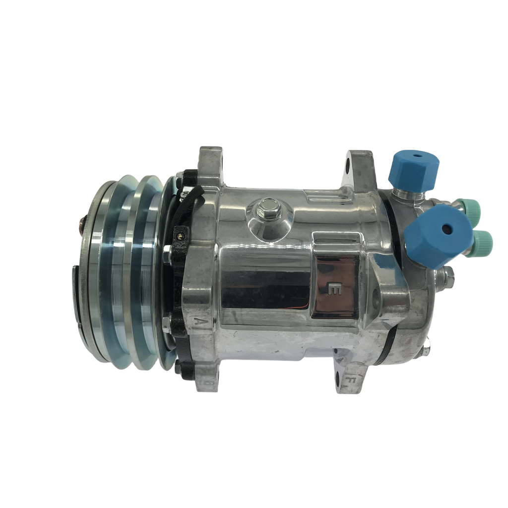 A/C AC Compressor w/ Clutch V-Belt Pulley For Sanden 508 Style For Chevy/Ford/GM