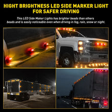 Load image into Gallery viewer, 10/20/40X LED Clearance Lights Side Marker Amber Red Indicators Trailer Truck A