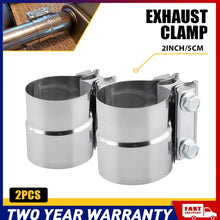 Load image into Gallery viewer, EXHAUST CLAMP STAINLESS BUTT JOINT 2PACK BAND CLAMP EXHAUST SLEEVE 2 INCH 2x AU