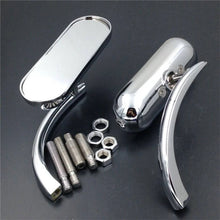 Load image into Gallery viewer, 2x Chrome Motorcycle Mini Oval Rearview Mirror For Harley Sportster Dyna Softail