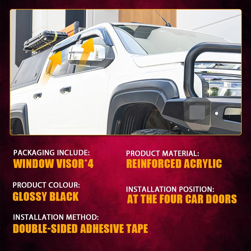 Weather shields Weathershields Window Visors for Mitsubishi MV Triton 2024+ Dual