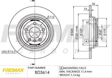 Load image into Gallery viewer, Fremax Rear Disc Rotors for Mercedes Benz ML350 W166 3.0 3.5 2012-2015