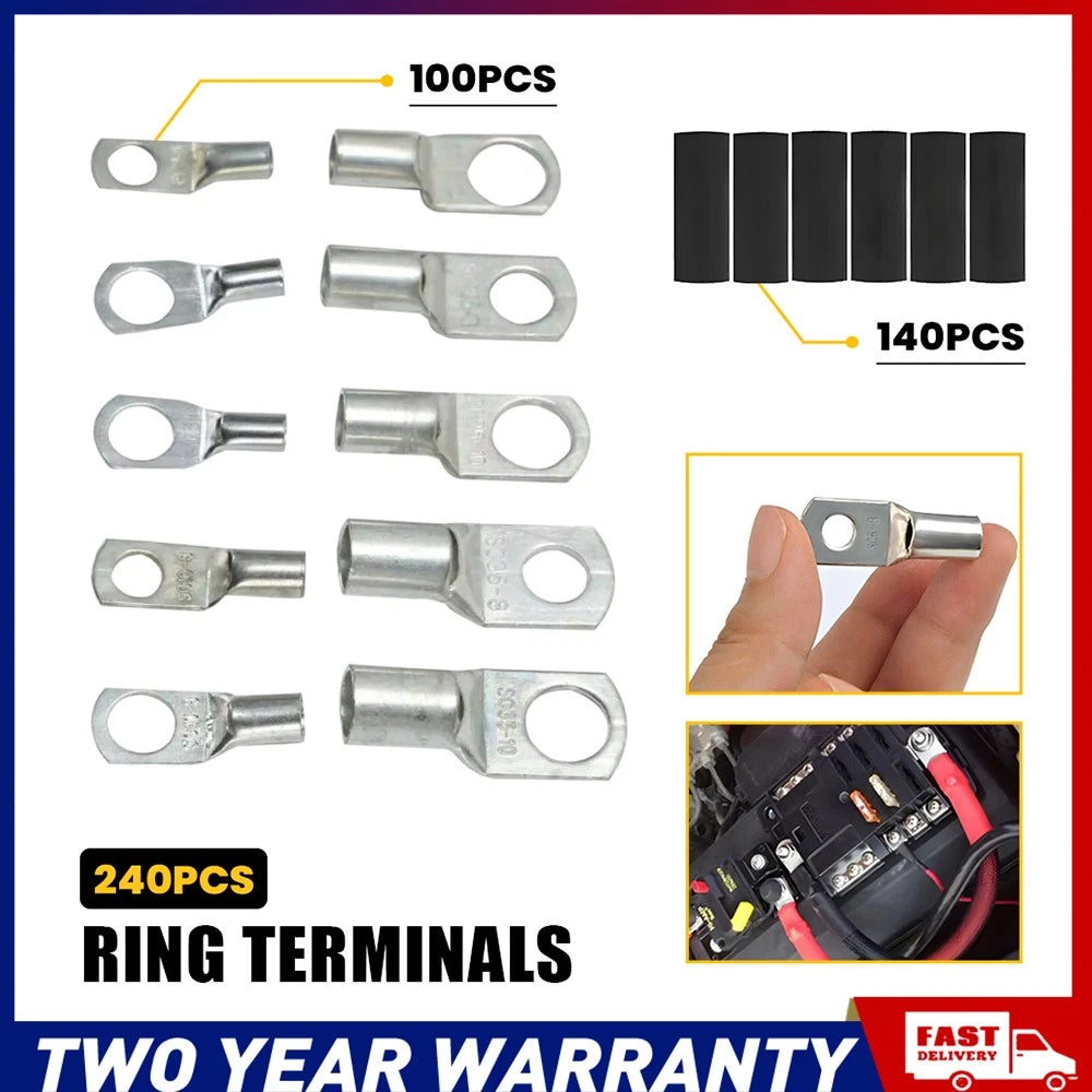 Heavy Duty Battery Cable Lug Crimp Ring Terminal Connectors Welding Lugs NEW AU