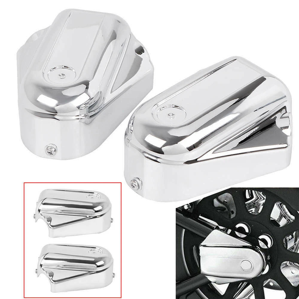 Chrome Rear Axle Cover Bar Shield Swingarm Cap For Harley Softail FLSTC FLSTN ST