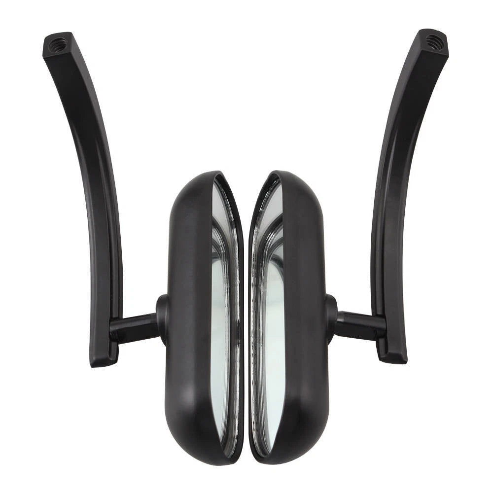 Black Motorcycle Mini Oval Rearview Mirrors for Harley Sportster Dyna Softail ST