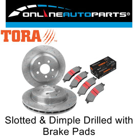 2 Rear Slotted Disc Rotor for Ford Falcon BF FG 6cyl 4.0L V8 5.4L 2005-2014