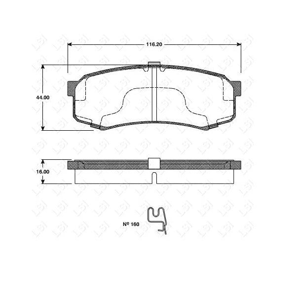 Front Rear Brake Pads and Slotted Disc Rotor Set for PRADO 120 Series