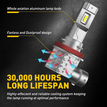 Load image into Gallery viewer, AUXITO H8 H11 LED Globes Headlight H/Low Kit Bulb White Beam Bright Waterproof