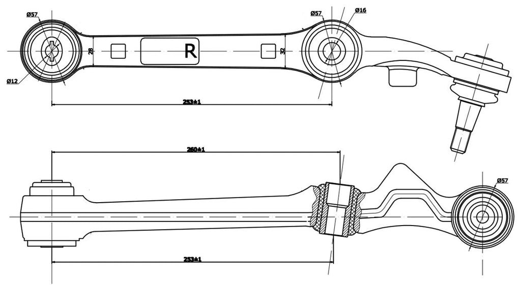 Front Lower Right Control Arm for Holden Adventra Crewman One Tonner VY VZ