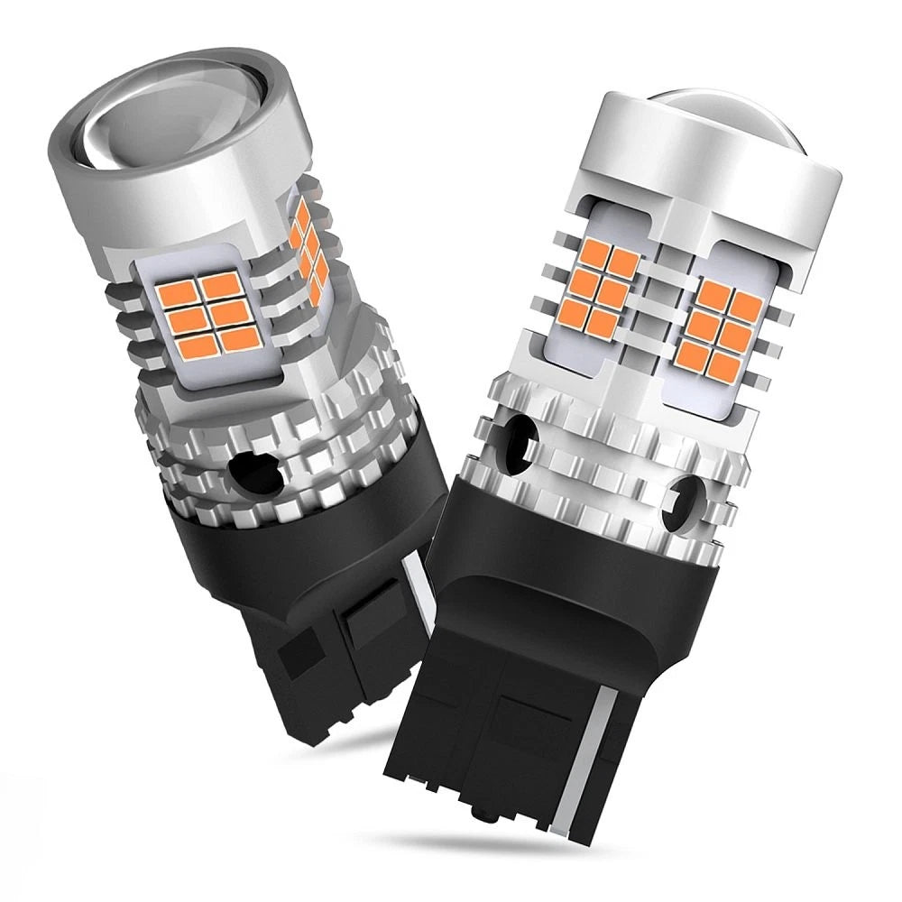 2X AUXITO T20 7443 7440 W21W 26-LED BRAKE CAR STOP TAIL LIGHT BULB 12V AMBER AU