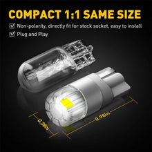 Load image into Gallery viewer, 2X AUXITO White LED Bulb Parking Car 194 Light 168 T10 Dome Trunk Lamp Globes AU