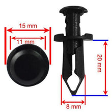Load image into Gallery viewer, 50 x 8mm Hole Plastic Rivet Fastener Push Clips Black Nylon For Car Auto Fender