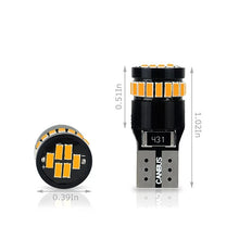 Load image into Gallery viewer, 2x T10 Car Dashboard Interior Wedge Bulb Indicator Plate Light Side Amber Yellow