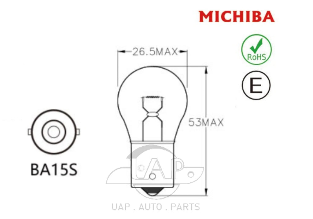 10x BA15S 1156 Michiba Bayonet Globes 12V P21W For Car Reverse/Indicator Light