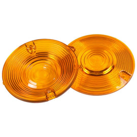 2 Flat Turn Signal Light Indicator Amber Lens Cover For Harley Touring 1986-2018