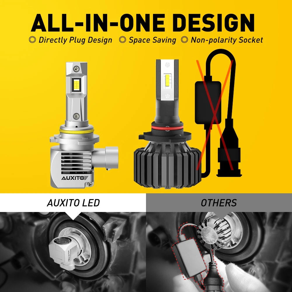 AUXITO H7 LED Headlight Globes Bulbs Kit 6500K White Power High/Low Beam Bright.