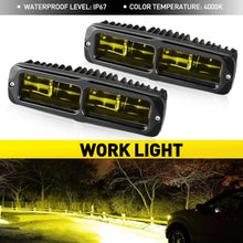 Load image into Gallery viewer, Pair 6Inch Led Work Light Bar Flood Spot Pods Offroad Fog Driving Light Amber 6D