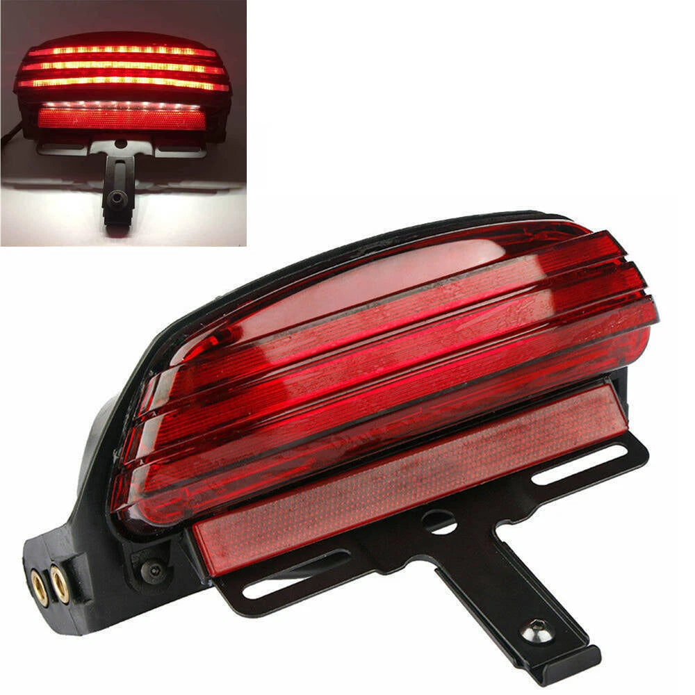 Motorcycle Tri-Bar Rear Fender LED Tail Brake Light For Harley FXST FXSTC Dyna S