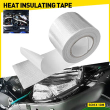 Load image into Gallery viewer, Silver Foil Heat Insulating Tape Hose Reflective Shield Adhesive 50mm X 10m