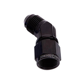 Aeroflow AF142-10BLK 45Deg Female - Male -10AN Black Swivel Nut