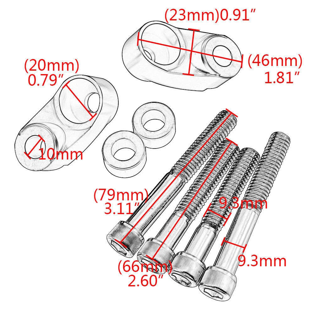 Chrome Turn Signal Relocation Kit 39-49mm Fork Tubes For Harley XL 883 1200 Dyna