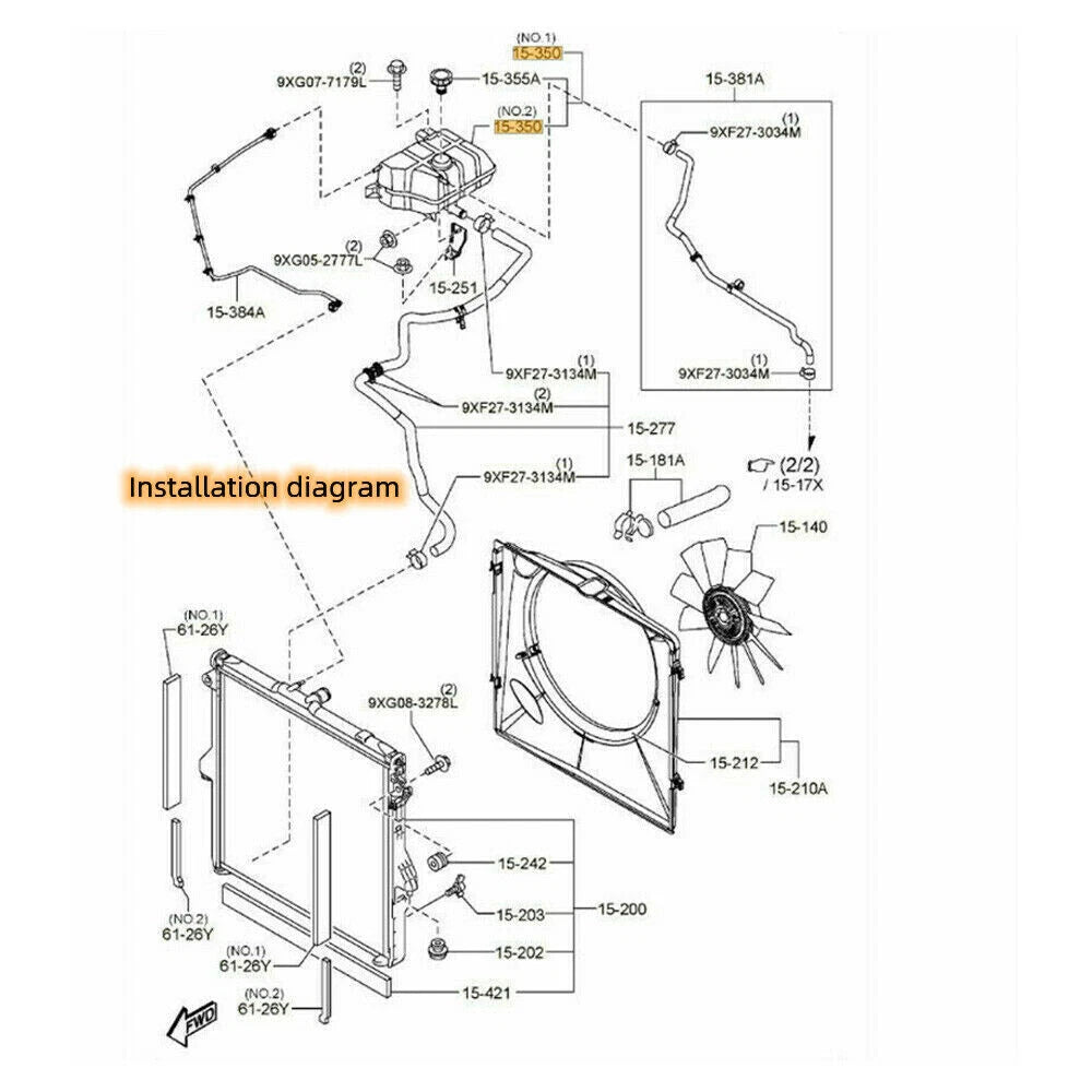 Coolant Expansion Tank for Mazda BT50 UP for Ford Ranger PX Diesel 2011-2015