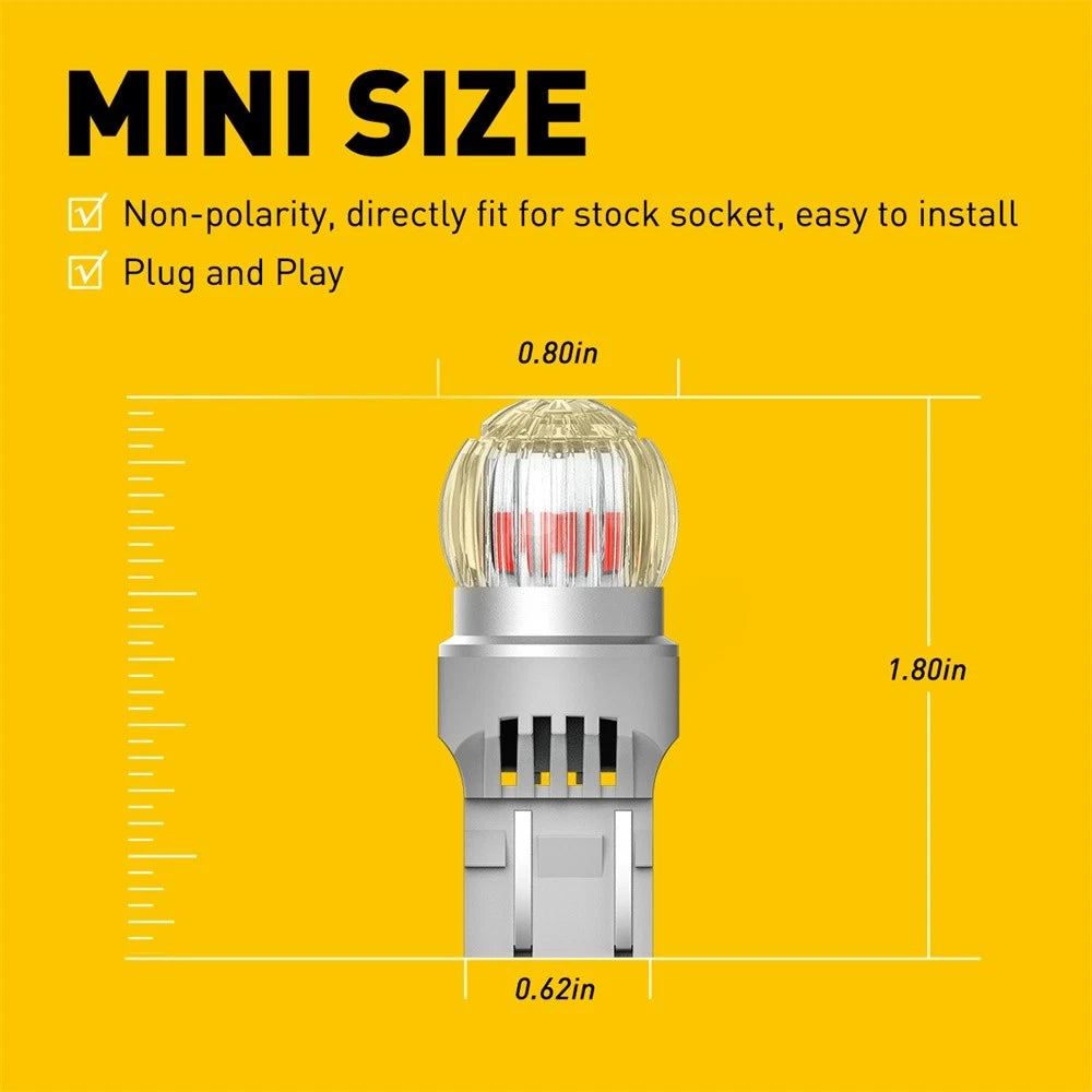 2-10x T20 7440 LED Brake Stop Tail Light Bulb 7443 Canbus Free Red Super BRH A