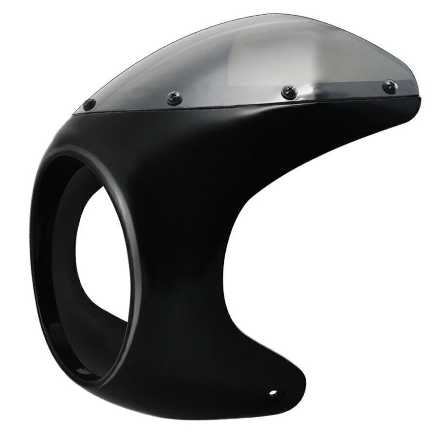 7'' Motorcycle Headlight Cafe Racer Handlebar Fairing Windshield Universal ABS