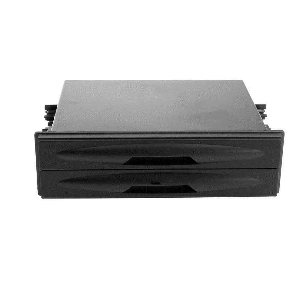 Universal Car Dash Double Din Radio Pocket Kit w/ Cup Holder Storage Box Black