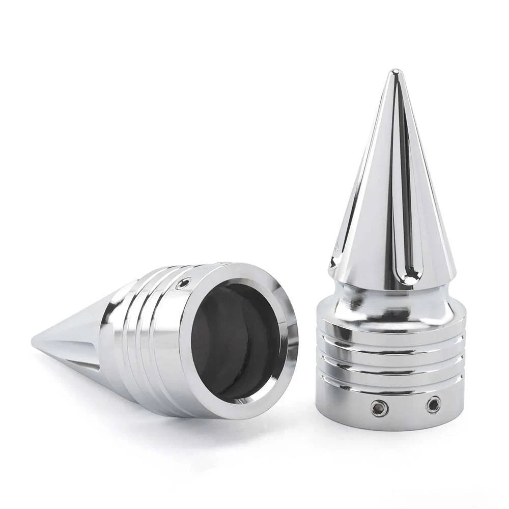 Chrome Spike Front Axle Cap Nut Covers Fit For Harley Dyna Softail Touring VRSC
