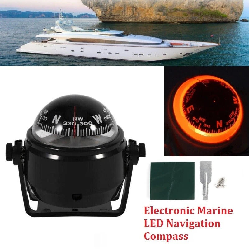 NEW LED Light Electronic Vehicle Car Navigation Sea Marine Boat Ship Compass ST