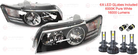 Projector Headlights Pair + Full LED Globes Holden Commodore VZ SS Calais