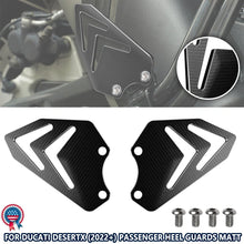 Load image into Gallery viewer, 2X CNC Billet Aluminum Passenger Heel Guards Matt For Ducati DesertX 2022+ Black