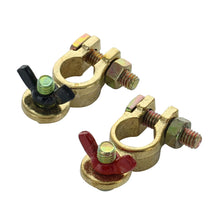 Load image into Gallery viewer, Positive &amp; Negative Brass Wingnut Battery Terminals MA14 Boat Marine Car Truck