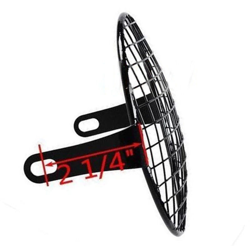 6.5in Headlight Mesh Grill Guard Motorcycle Headlamp Light Metal Cover Protecter