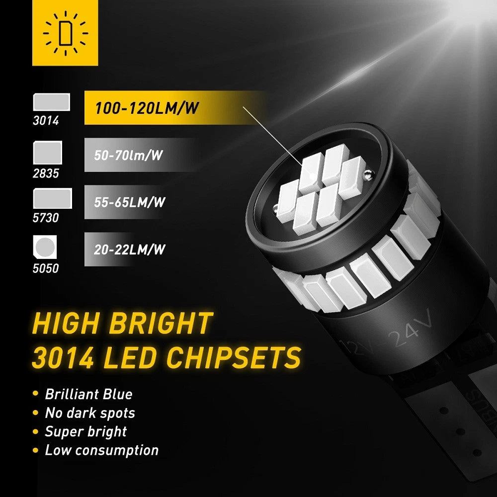 6000K W5W T10 168 LED globe Light Bulb Number License Plate Indicator 40x A