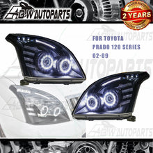 Load image into Gallery viewer, NEW For Toyota Prado 120 Series 02-09 LED Headlights Pair Front Lamp Angel Eye